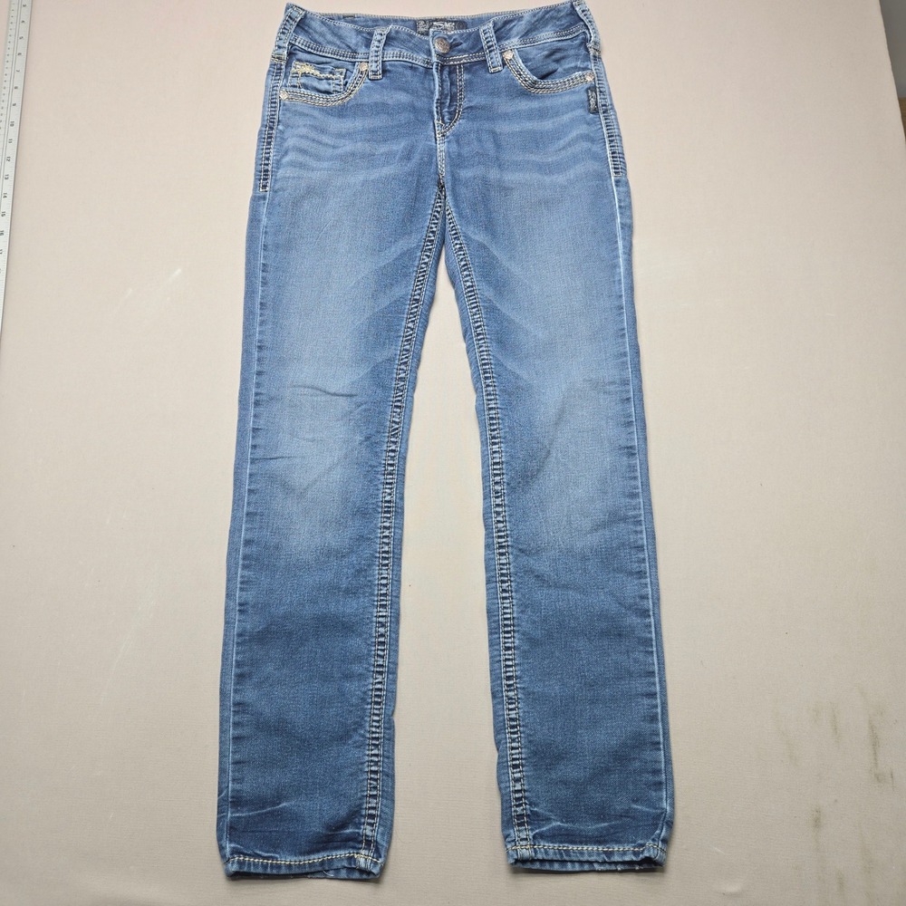 Silver Jeans Co Suki Mid Pencil Skinny Joga Jeans Medium Wash Women Size 31x31